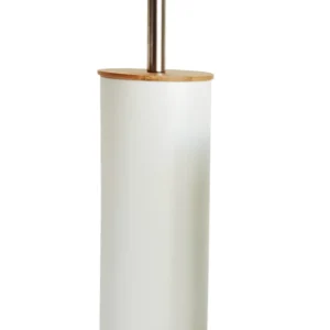ESCOBILLA BLANCA CON TAPA BAMBOO ESTILO NORDICA