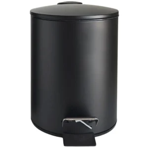 CESTO DE BASURA LISO NEGRO CON PEDAL
