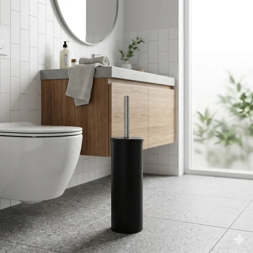 ESCOBILLA PARA BAÑO NEGRA LISA - Imagen 2