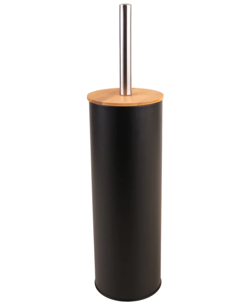 ESCOBILLA NEGRA ESTILO NORDICA CON TAPA BAMBOO