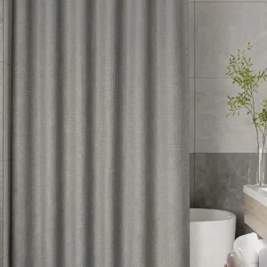 CORTINA DE BAÑO GEOMETRICA GRIS
