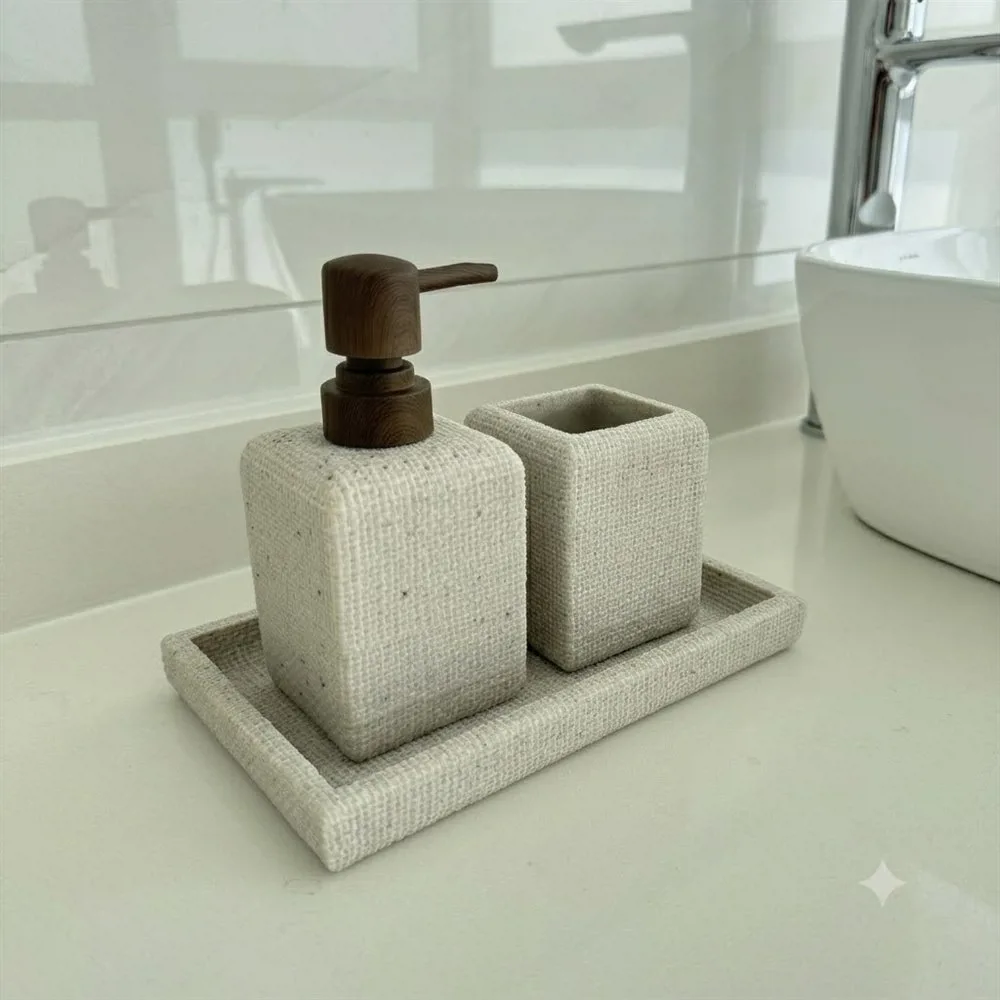PORTA CEPILLOS DE DIENTES SIMIL LINO