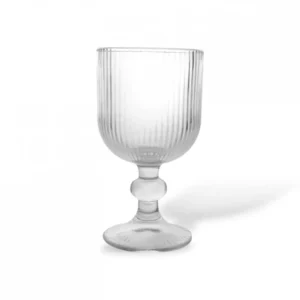 SET X 6 COPAS DE VIDRIO PERLADO RAYAS VERTICAL