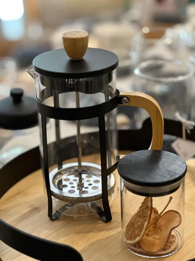 CAFETERA CON EMBOLO ACERO Y BAMBOO - Imagen 3