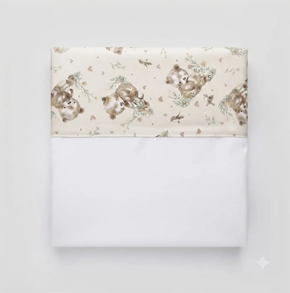 JUEGO DE SABANAS PRACTICUNA ( PARA COLCHON 0,80 X 1,10 MTRS) OSO Y LIEBRE BEBE BEIGE - Imagen 2