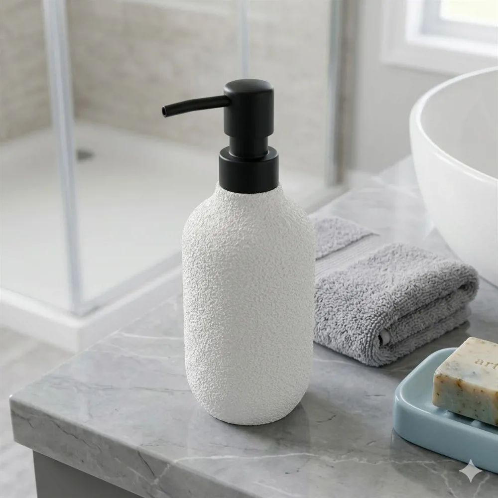 DISPENSER SIMIL PIEDRA SILUETA BLANCO