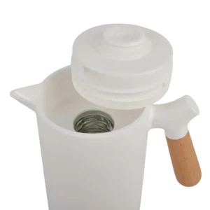 JARRA TERMICA BLANCA CON ASA BAMBOO 1 LTR.