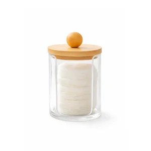 PORTA TOALLAS DESMAQUILLANTES CON TAPA DE BAMBOO