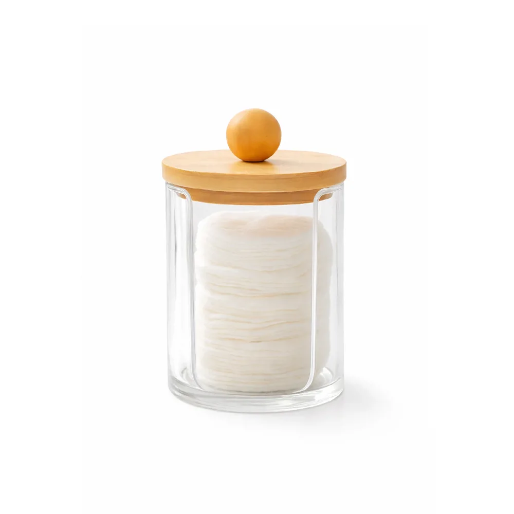 PORTA TOALLAS DESMAQUILLANTES CON TAPA DE BAMBOO