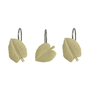 12 GANCHOS RESINA BIG LEAFT BEIGE