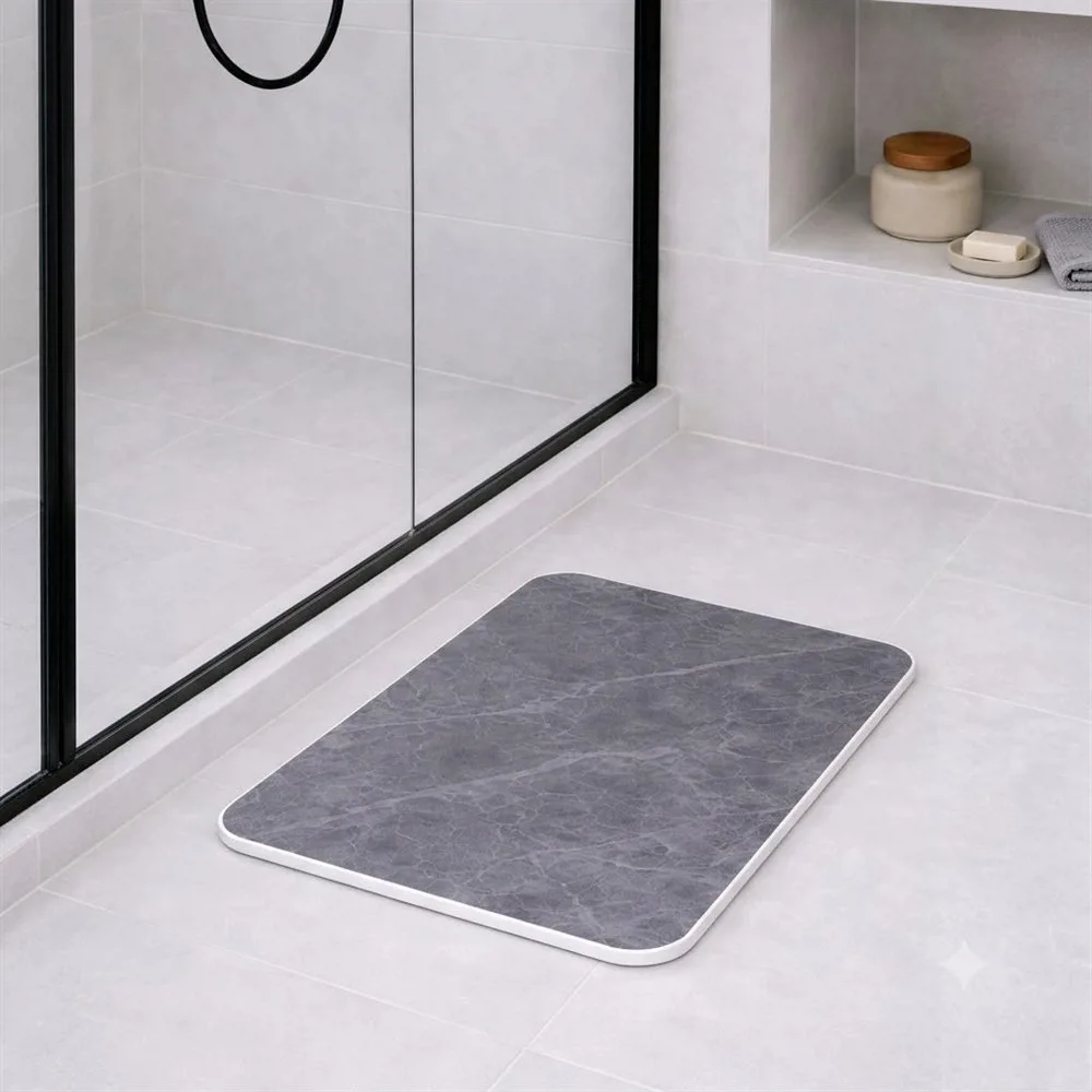 ALFOMBRA PLACA KARY MARBLE NEGRO
