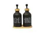 SET DE DISPENSER C/BANDEJA BAMBOO