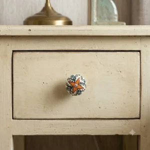 TIRADOR DE CERAMICA FLOR NARANJA 6 CM