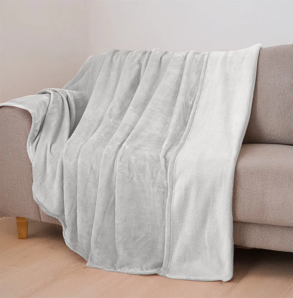FRAZADA FLANNEL KIG GRIS CLARO