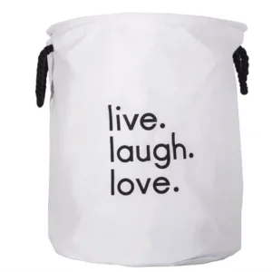 CESTO PARA ROPA LIVE COLOR BLANCO