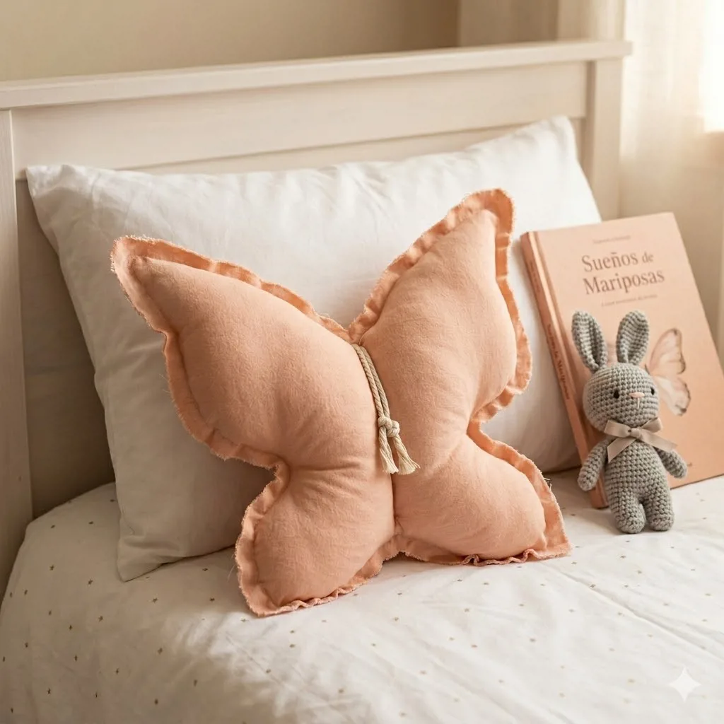ALMOHADON MARIPOSA ROSA