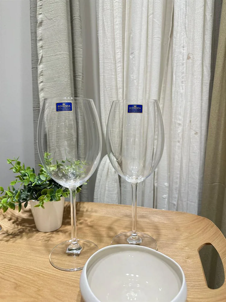 SET X 2 COPAS DE CRISTAL DE BOHEMIA - Imagen 3