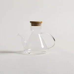 ACEITERA CONICA CON TAPA DE BAMBOO 600 ML