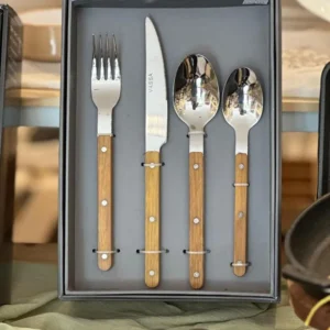 SET DE CUBIERTOS TOSCANA WOOD X 24 PIEZAS