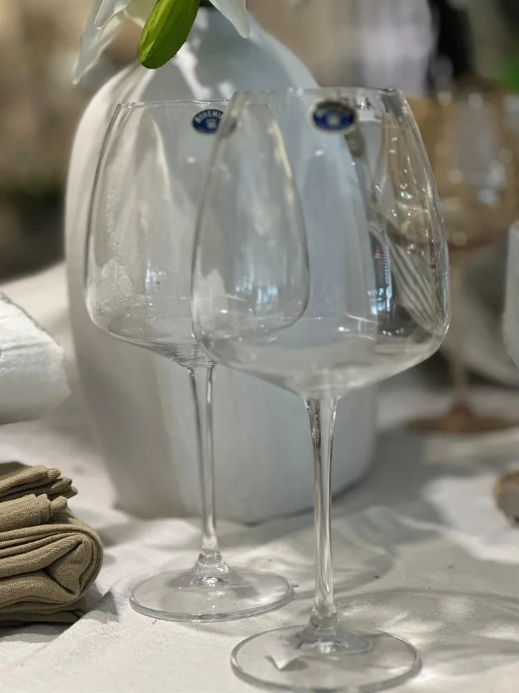 SET X 6 COPAS DE CRISTAL DE BOHEMIA ANSER - Imagen 3