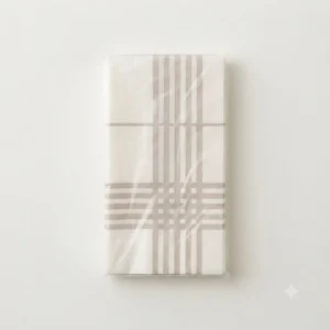 SERVILLETA DE PAPEL RECTANGULAR CUADROS BEIGE