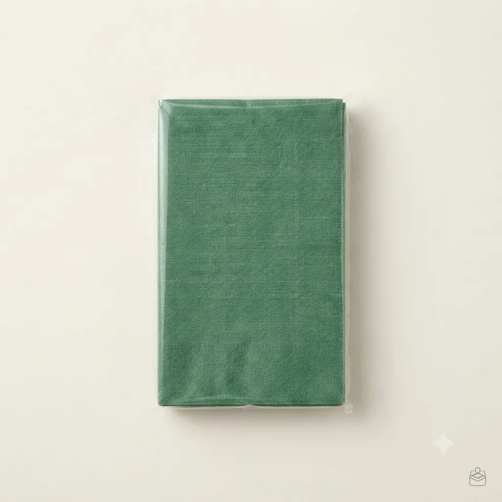 SERVILLETA RECTANGULAR DE PAPEL VERDE