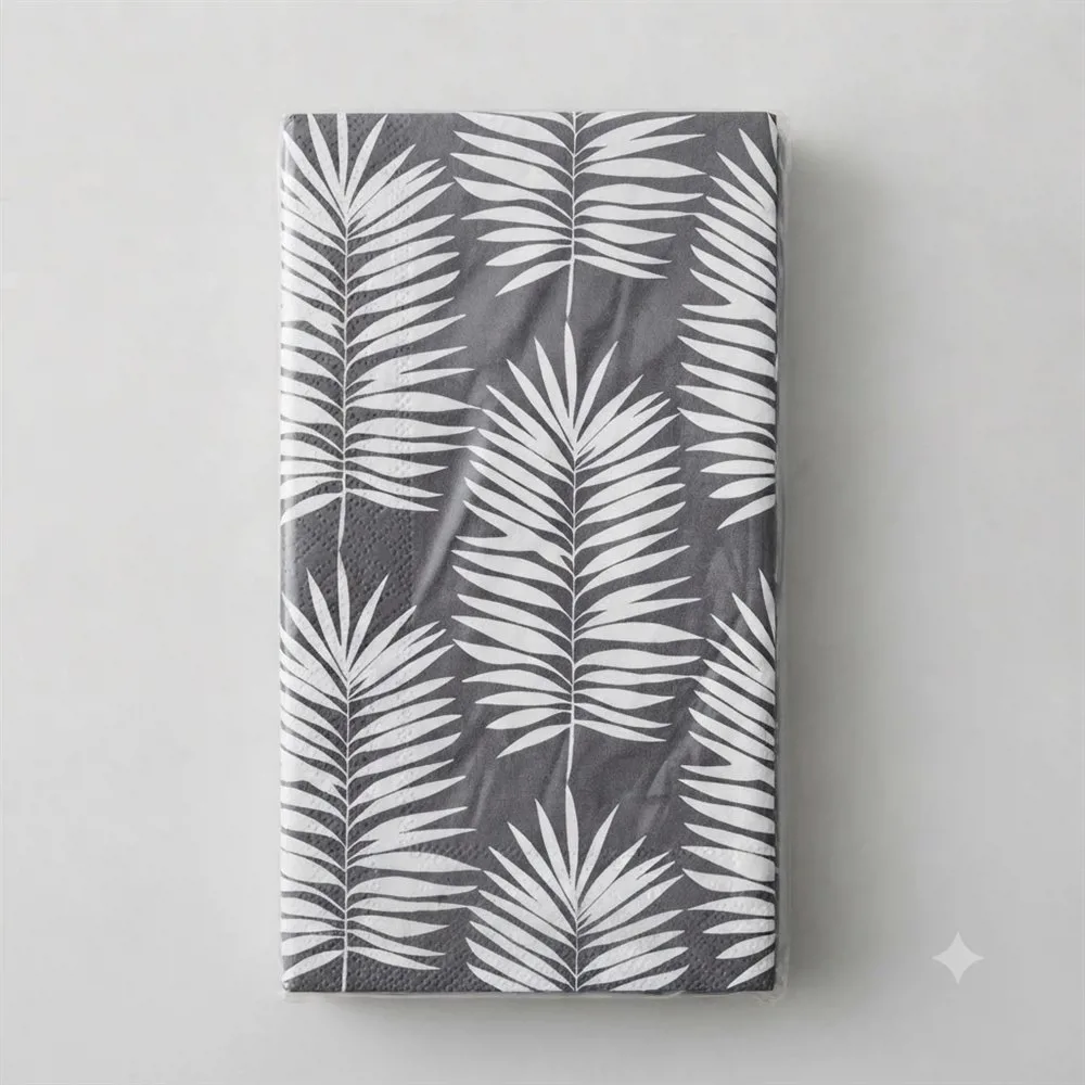 SERVILLETA RECTANGULAR DE PAPEL PLANTAS