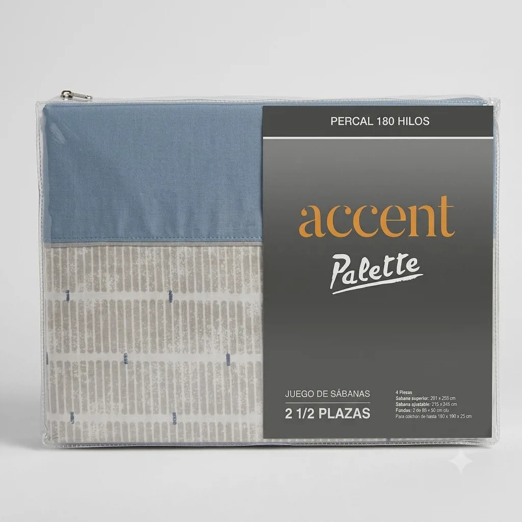JUEGO DE SABANAS PALETTE ACCENT MAX 2 1/2 180 HILOS MEZCLA - Imagen 2