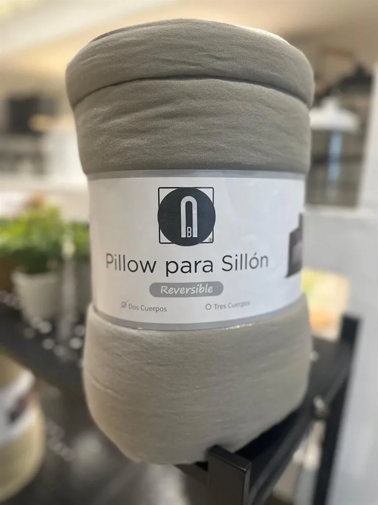 PILLOW PARA SILLON REVERSIBLE 2 CUERPOS GRIS/NATURAL - Imagen 2
