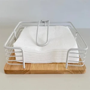 SERVILLETERO DE MADERA Y METAL ESTILO NORDICO