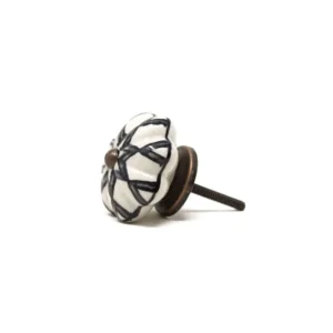 TIRADOR CERAMICA FLOR BL/NG 6 CM