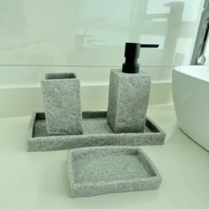 VASO PORTA CEPILLO DE DIENTES STONE GRIS
