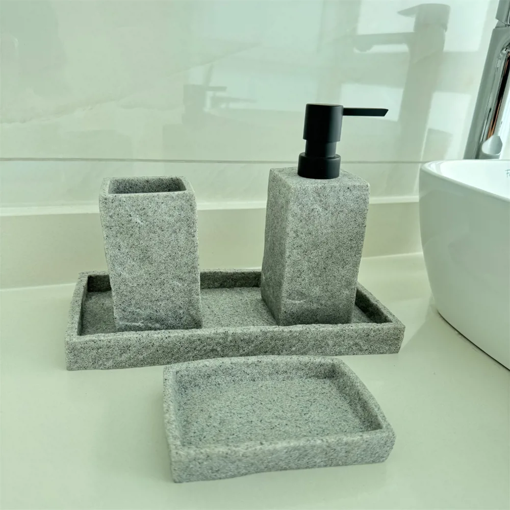 VASO PORTA CEPILLO DE DIENTES STONE GRIS