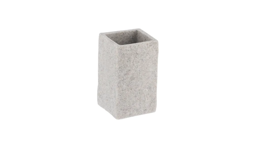 VASO PORTA CEPILLO DE DIENTES STONE GRIS - Imagen 2