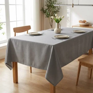MANTEL DE RAFIA LISO GRIS