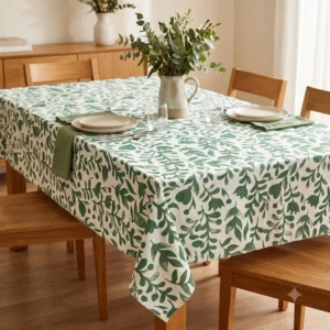 MANTEL RECTANGULAR FLORES BATIK VERDE