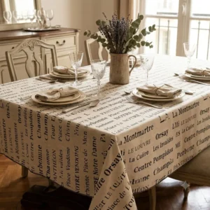 MANTEL RECTANGULAR PARIS LETRAS
