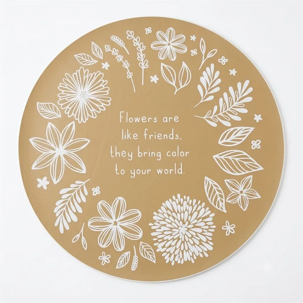 INDIVIDUAL REDONDO FLOWERS MAIZ - Imagen 2