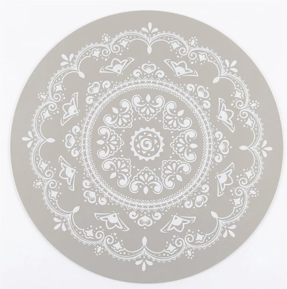 INDIVIDUAL REDONDO MANDALA GRIS - Imagen 2