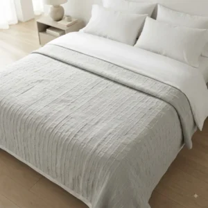 CUBRECAMA  WAFFLE GRIS QUEEN