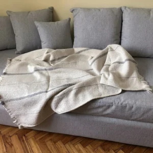 MANTA JACQUARD NATURAL/RAYA GRIS