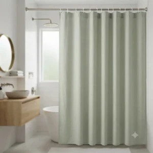 CORTINA DE BAÑO TUSOR CON OJAL GRIS LISA