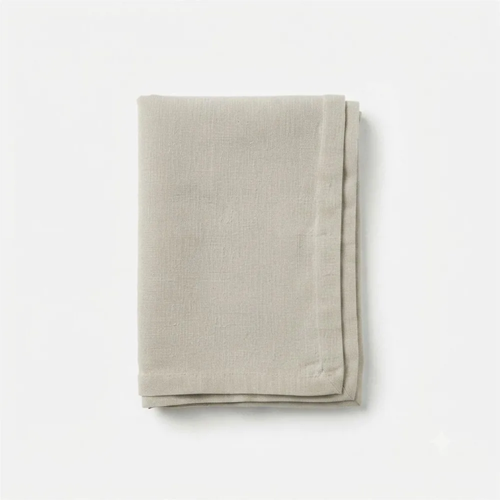 MANTEL CUADRADO TUSOR GRIS PERLA - Imagen 2
