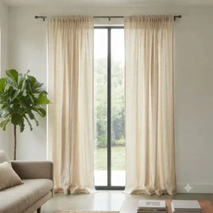SET X 2 PAÑOS DE CORTINAS DE AMBIENTE  TUSOR NATURAL BARRAL ESCONDIDO