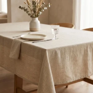 MANTEL LISO TUSOR RECTANGULAR CAQUI