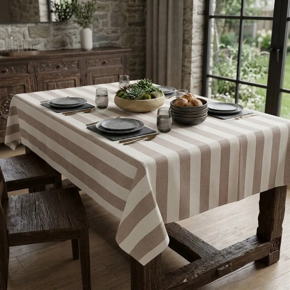 MANTEL ANTIMANCHA ESTAMPADO RAYAS VISON
