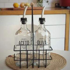 CANASTA ACEITERA PARA 2 NEGRA