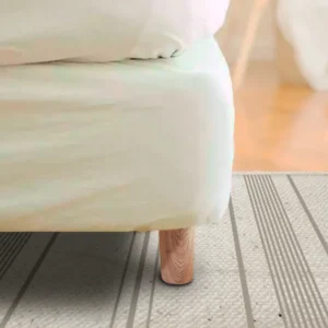 CUBRE SOMMIER TUSOR CON ELASTICO PARA CAMA  NATURAL 1.40 MTRS.