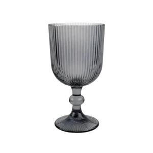 SET X 6 COPAS DE VIDRIO GRIS CON RAYAS VERTICALES