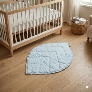 ALFOMBRA HOJA TUSOR CELESTE